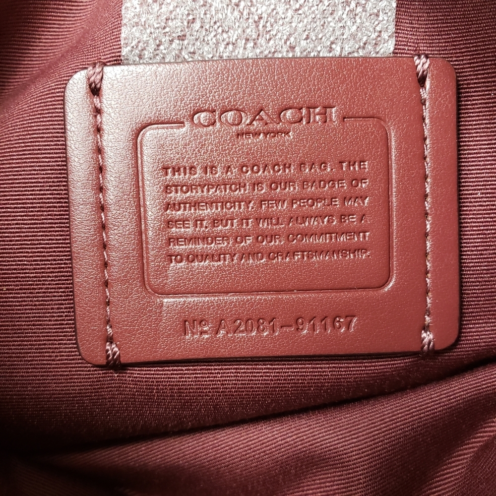 Coach Bright Coral Perforated Leather File Bag - Picture 7 of 8